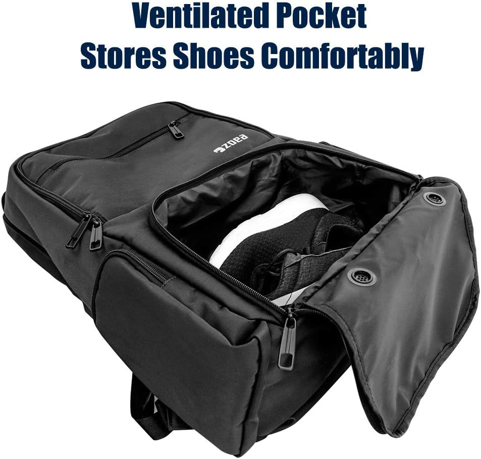 Tennis Bag Tennis Backpack Pickleball Bag Tennis Bags for Men Black with a Ventilated Shoes Compartment and 2 Extra Drawstring Bags (Black)